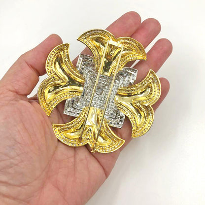 DAVID WEBB Maltese Cross Diamond Brooch