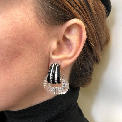 SEAMAN SCHEPPS Crystal Onyx Diamond Detachable Earrings