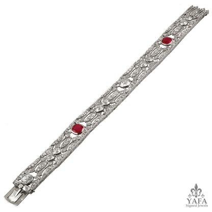 Art Deco Diamond, Ruby Bracelet