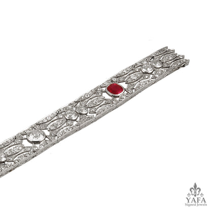Art Deco Diamond, Ruby Bracelet
