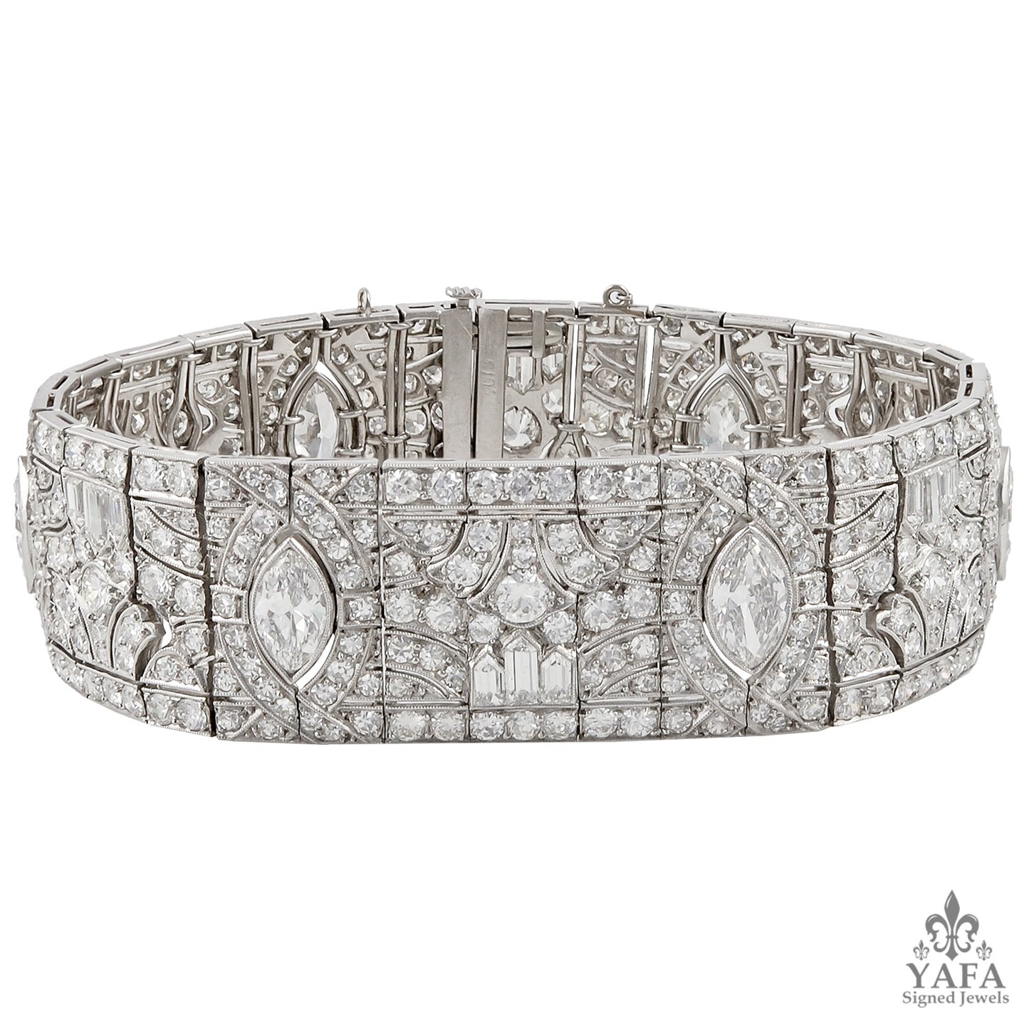 Art Deco Platinum Diamond Bracelet, Circa 1925