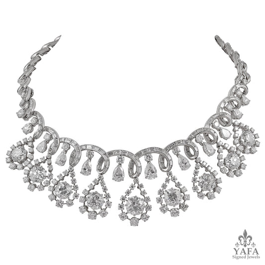 Circa 1960s Platinum Diamond Necklace