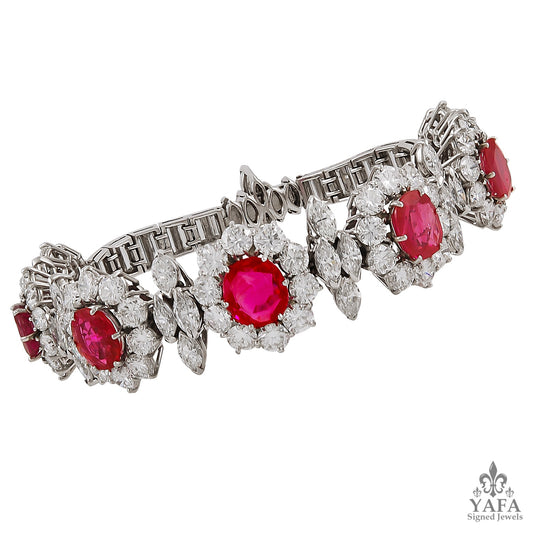 Circa 1960s Ruby and Diamond Bracelet