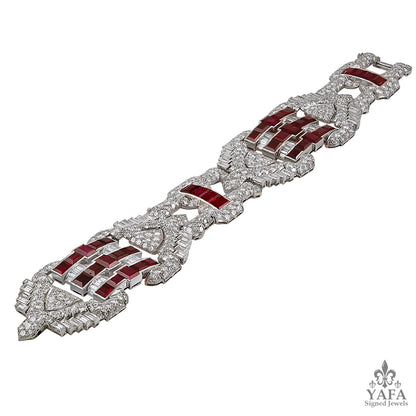 Art Deco Ruby,Diamond Bracelet