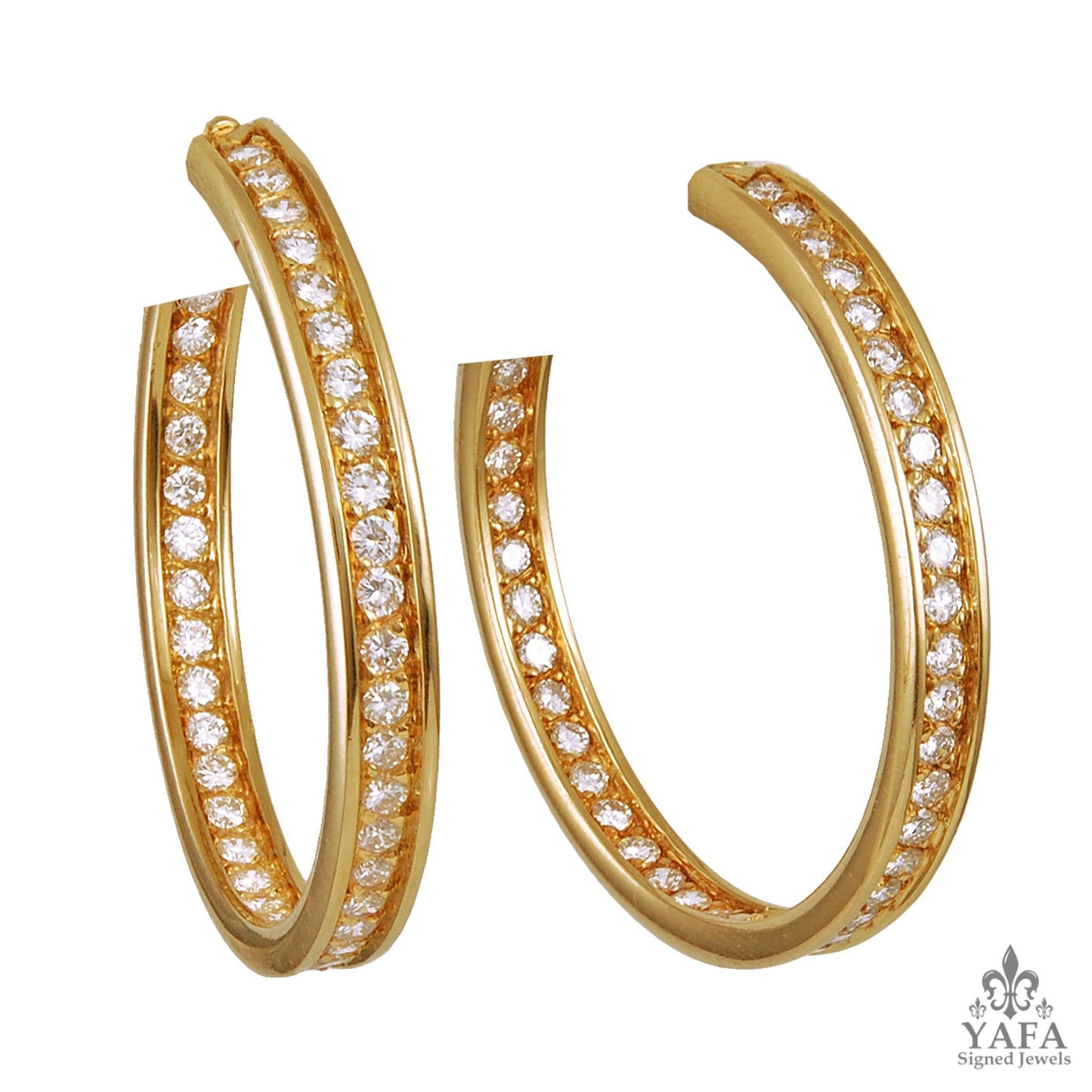 CARTIER Diamond Torqued Hoop Earrings