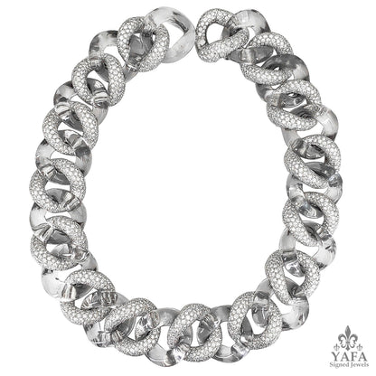 Platinum Crystal Diamond Necklace