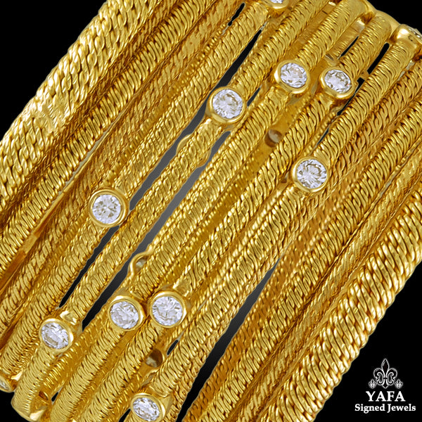 18k Gold Diamond Bracelet Suite