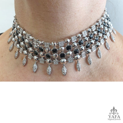 BULGARI Lucea Diamond Fringe Choker Necklace