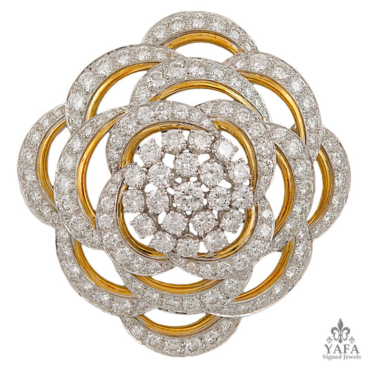 DAVID WEBB 18k Gold, Platinum Diamond Brooch-Pendant