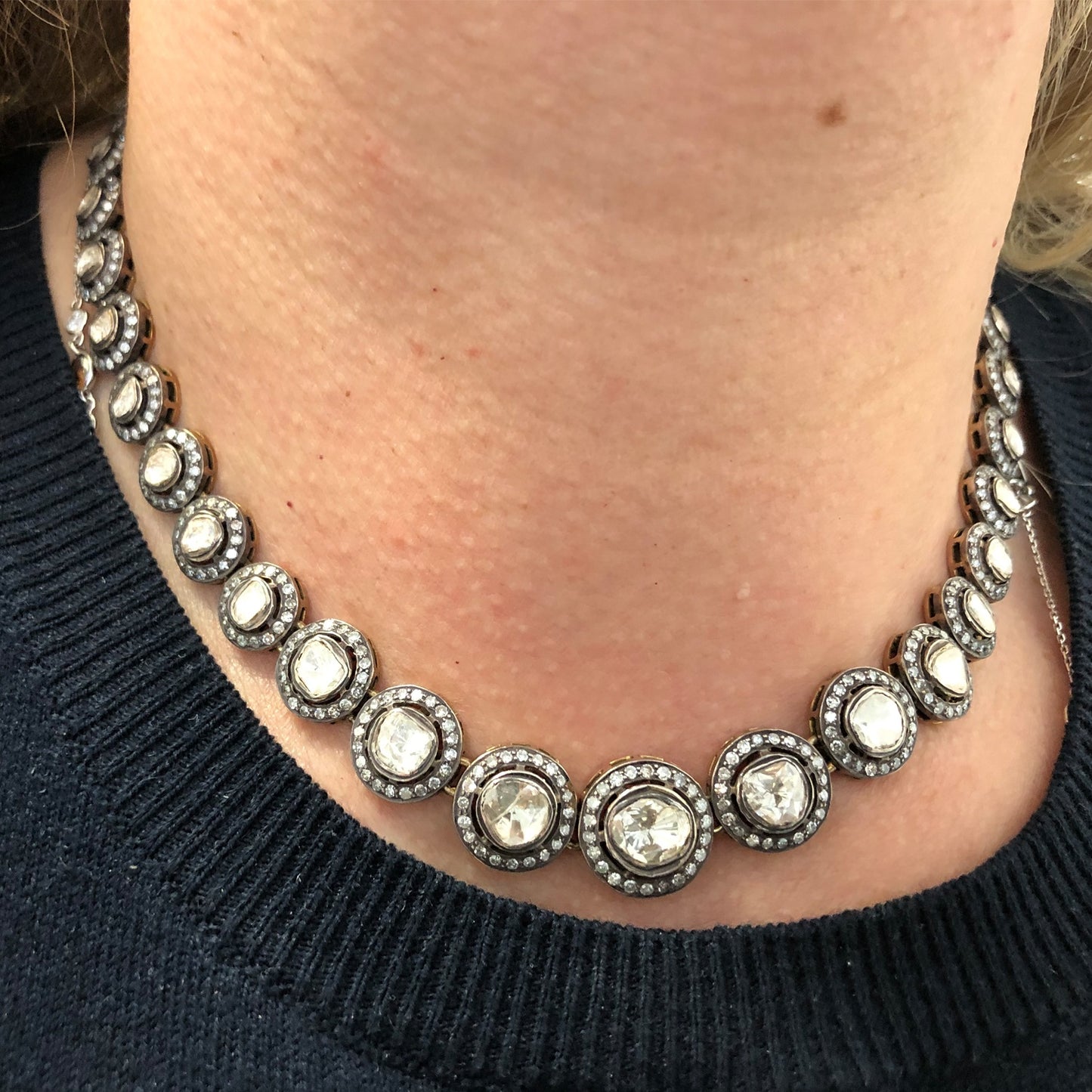 18k Gold Rose-cut Diamond Necklace