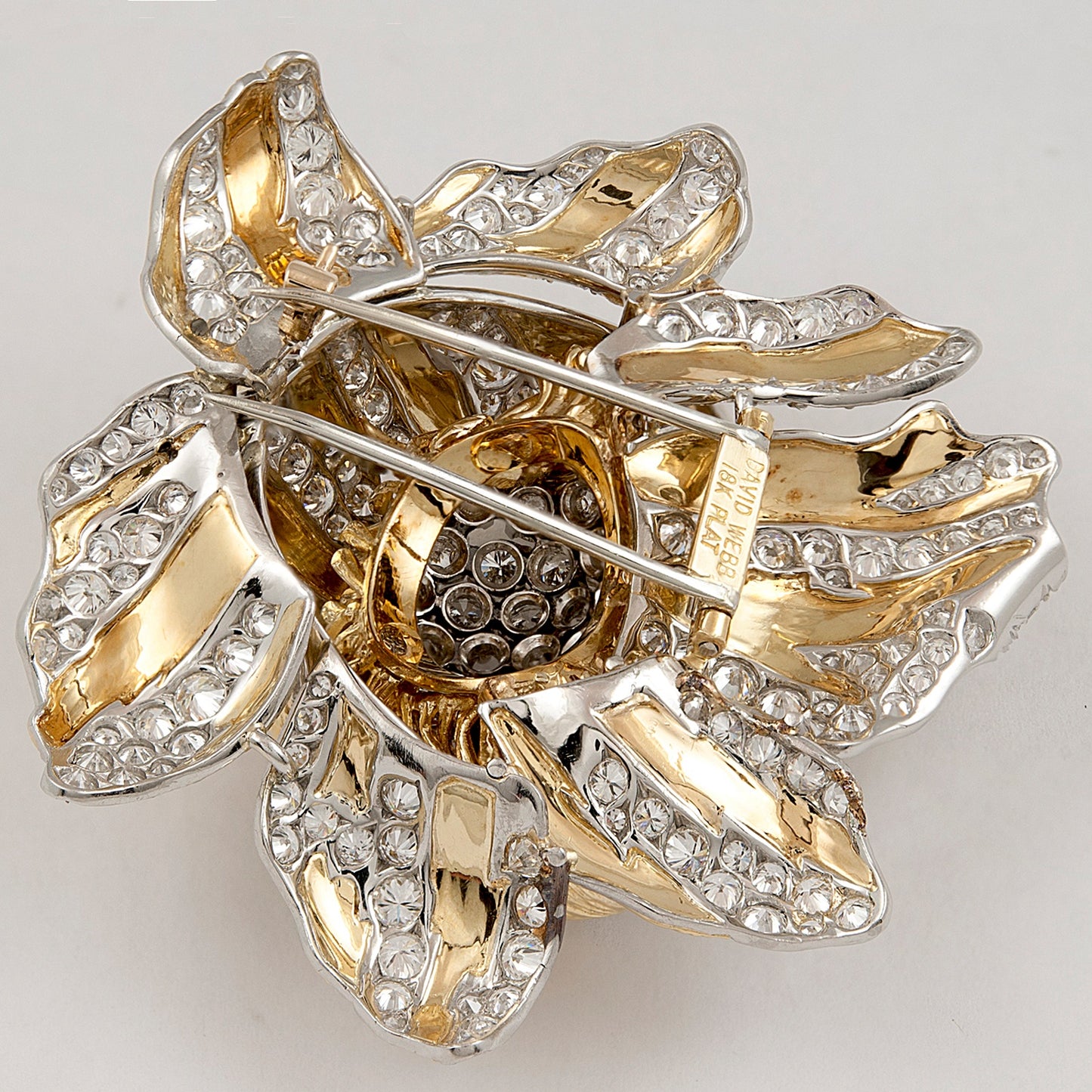 DAVID WEBB Diamond Buttercup Flower Brooch