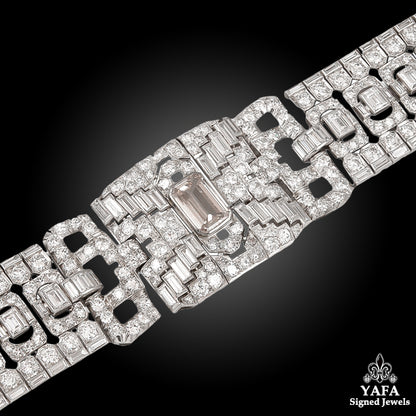 Art Deco Platinum Diamond Bracelet - 95.5 grams