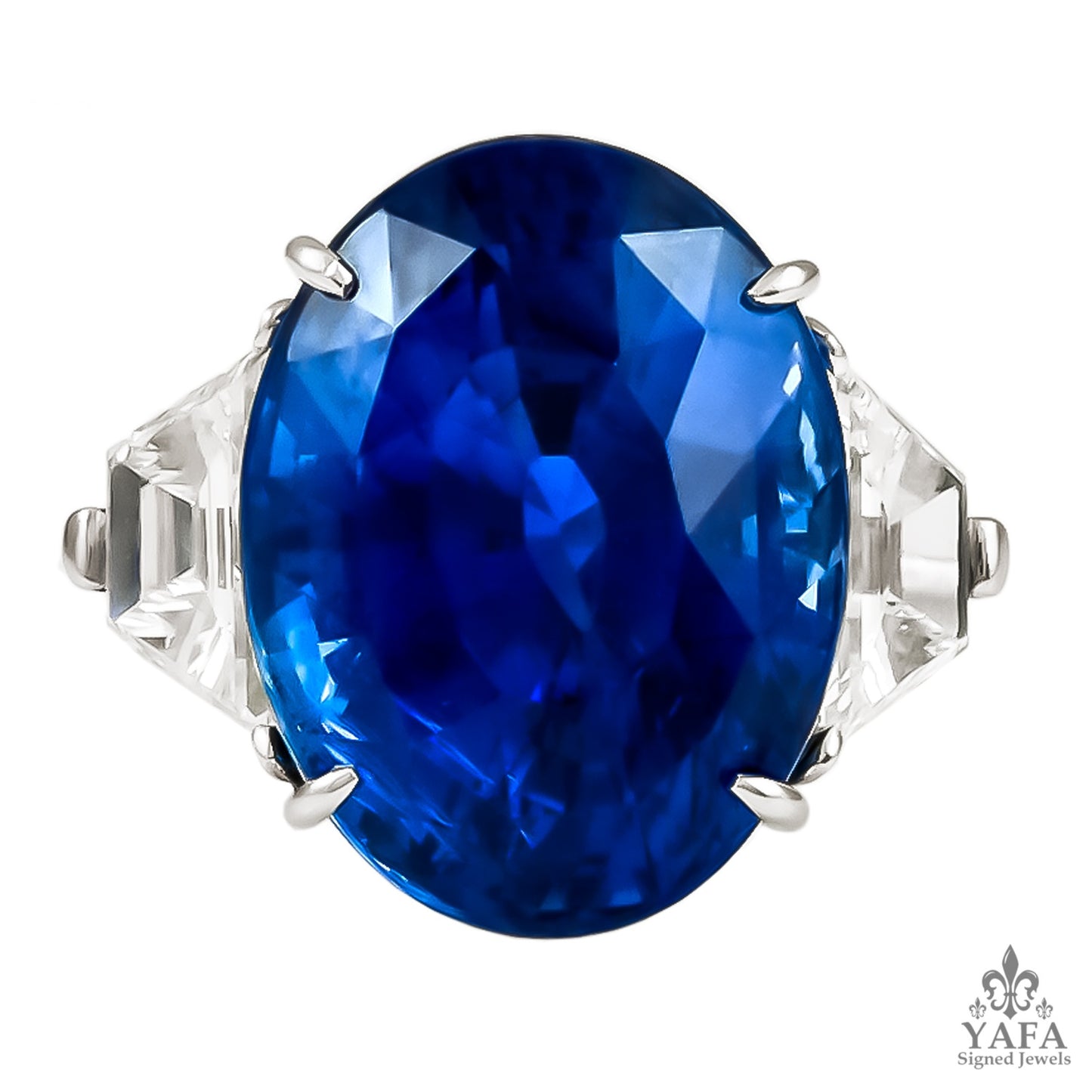 PIRANESI Platinum Oval Sapphire, Diamond Ring