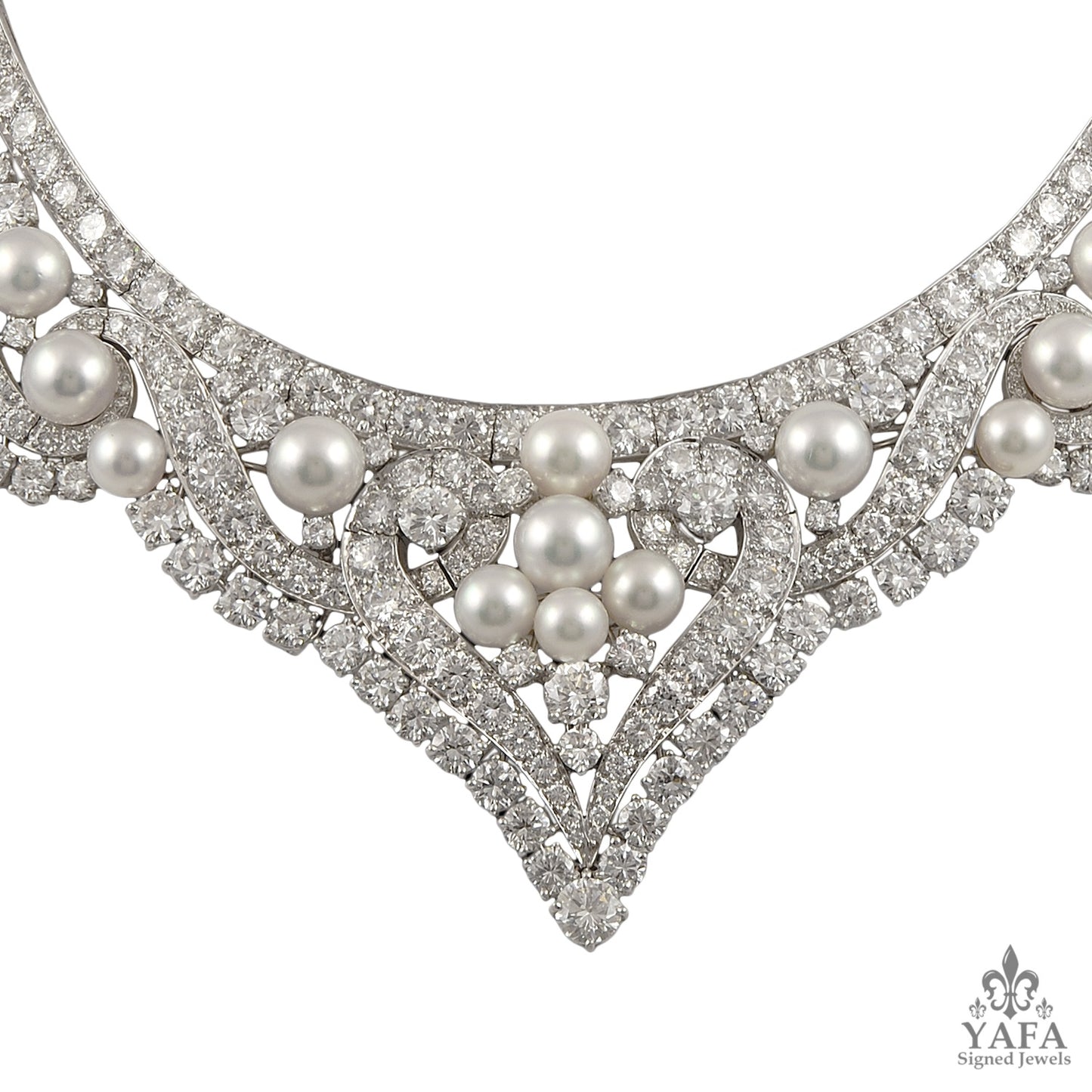 DAVID WEBB Pearl & Diamond Necklace / Tiara