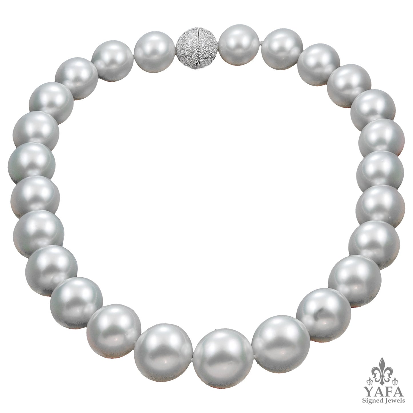 South Sea Pearl, Diamond Clasp Necklace