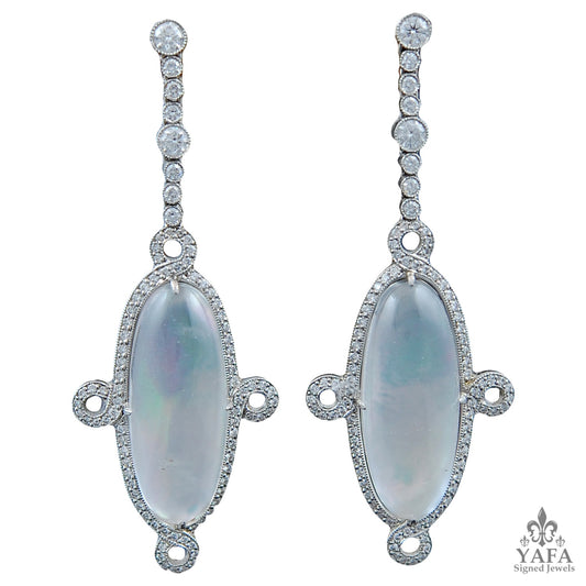 Platinum Diamond, Crystal & Mother of Pearl Earrings