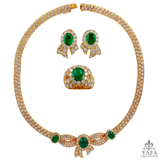 MAUBOUSSIN Cabochon Emerald Suite Necklace