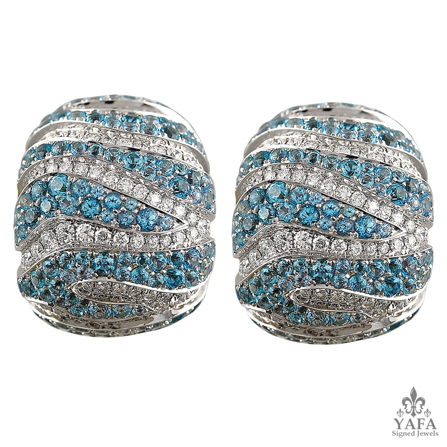 De GRISOGONO Blue Topaz Diamond Earrings