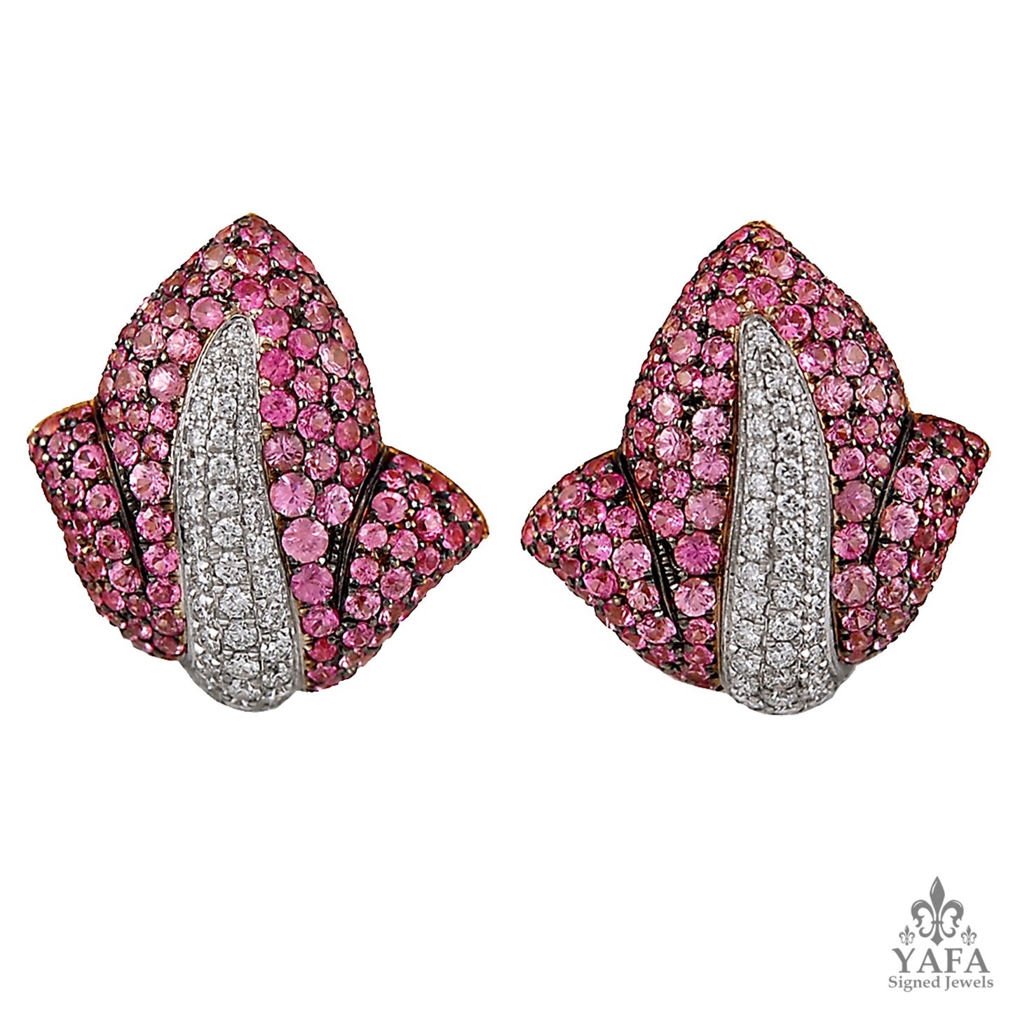 De GRISOGONO Pink Sapphire & Diamond Earrings
