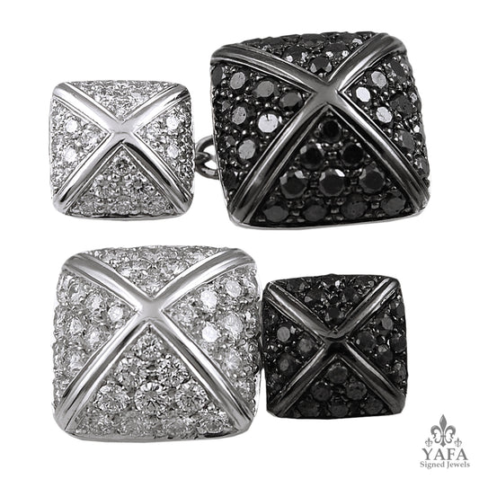De GRISOGONO Black & White Diamond Cufflinks