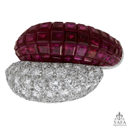 VAN CLEEF & ARPELS Diamond & Mystery-Set ruby Double Boule Ring