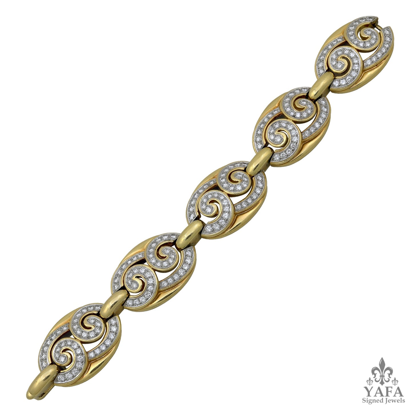 VAN CLEEF & ARPELS Two Tone Diamond Bracelet