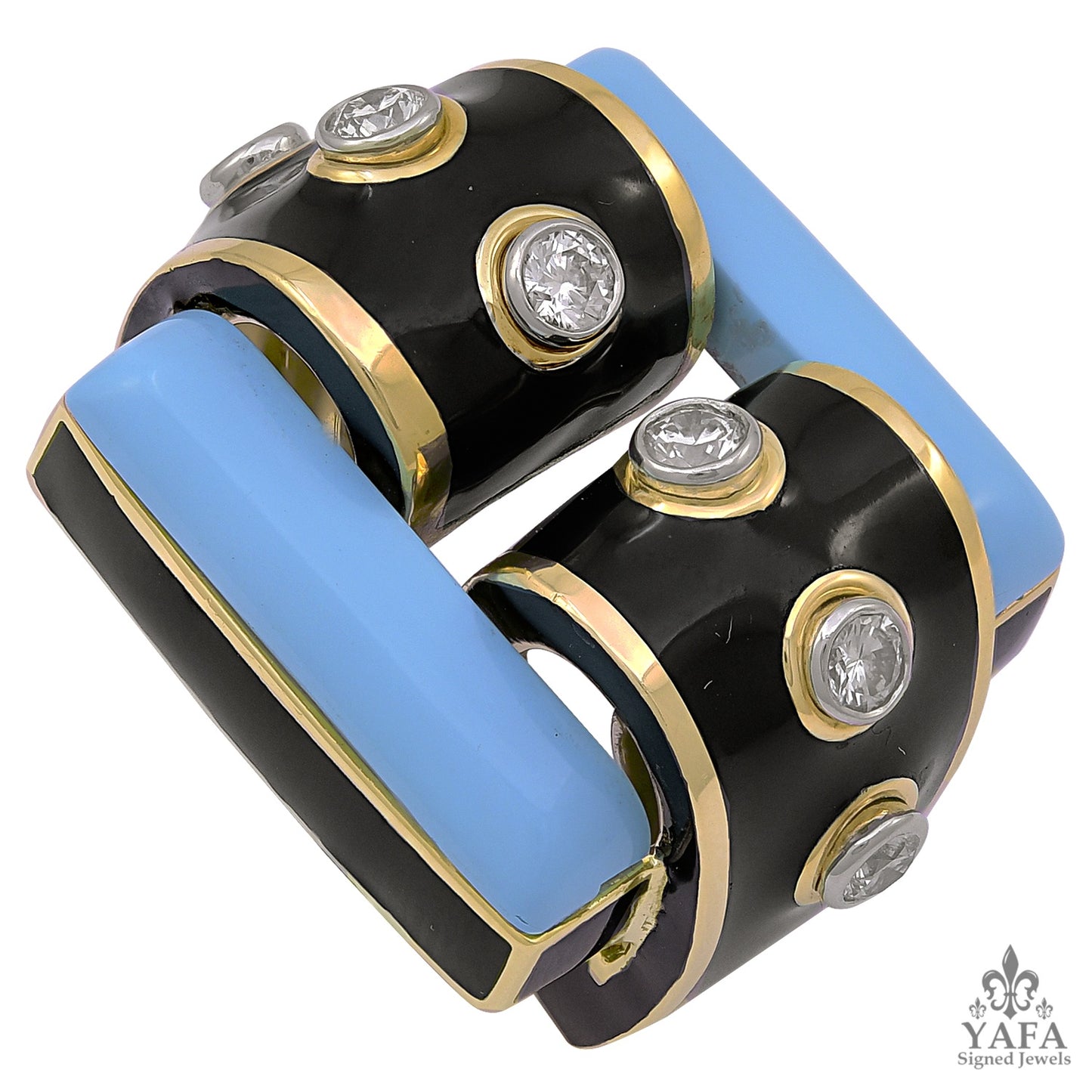 DAVID WEBB Diamond, Turquoise Rectangular Ring