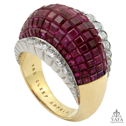 VAN CLEEF & ARPELS Mystery-Set Ruby, Diamond Dome Ring