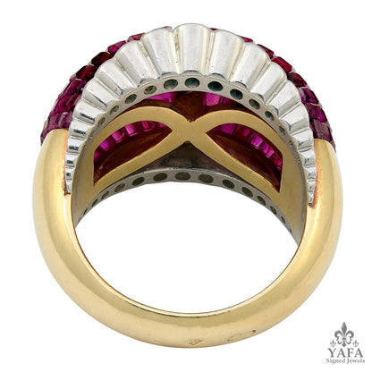VAN CLEEF & ARPELS Mystery-Set Ruby, Diamond Dome Ring