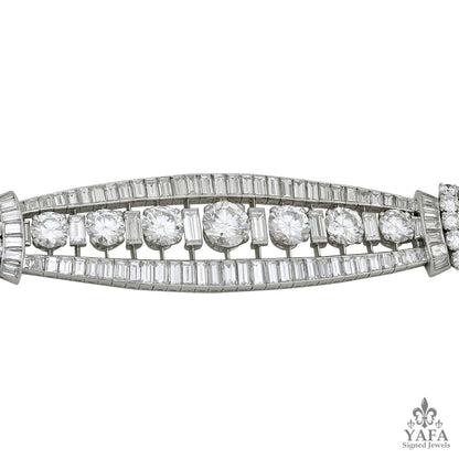 VAN CLEEF & ARPELS Round & Baguette Diamond Bracelet