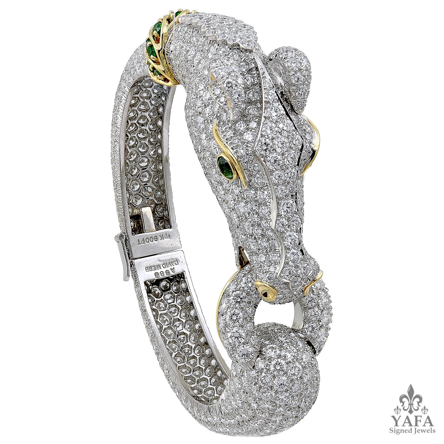 DAVID WEBB Diamond, Garnet Horse Bracelet