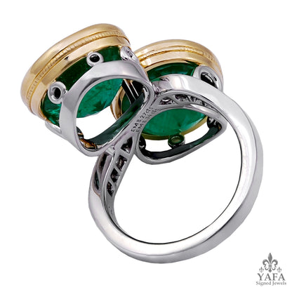BULGARI Emerald, Diamond Bypass Ring