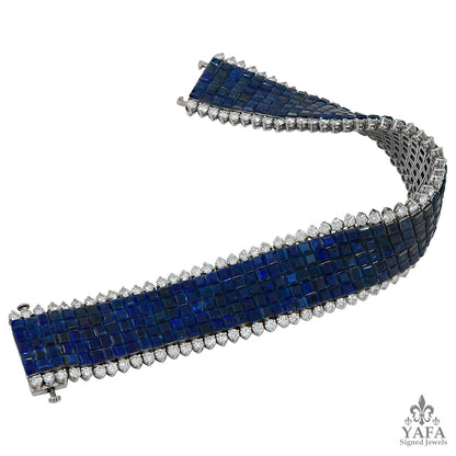 VAN CLEEF & ARPELS Mystery-Set Sapphire, Diamond Bracelet