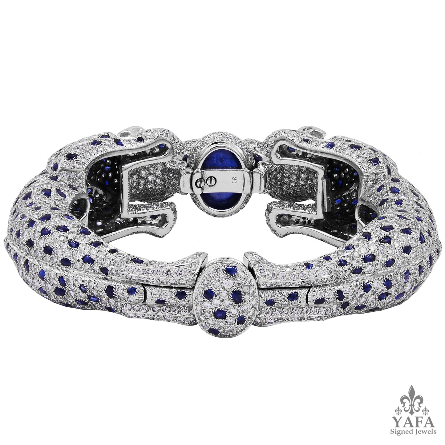 CARTIER Diamond and Sapphire Double Panther Bracelet