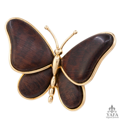 VAN CLEEF & ARPELS Wood Butterfly Brooch