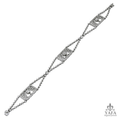Modern Diamond Platinum Bracelet