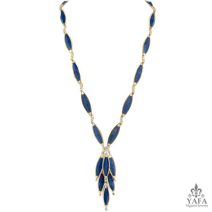 Diamond, Lapis Lazuli Gold Necklace