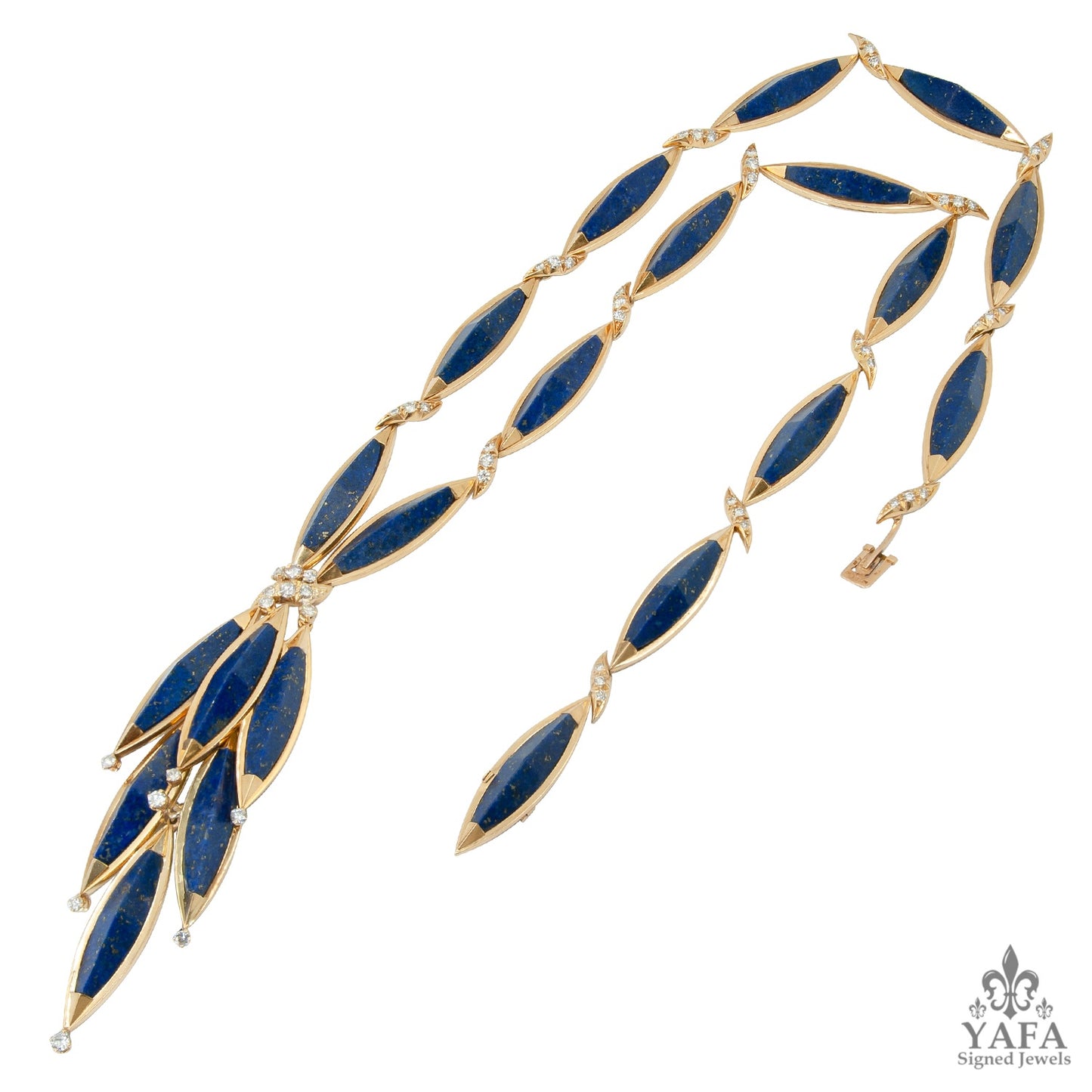 Diamond, Lapis Lazuli Gold Necklace