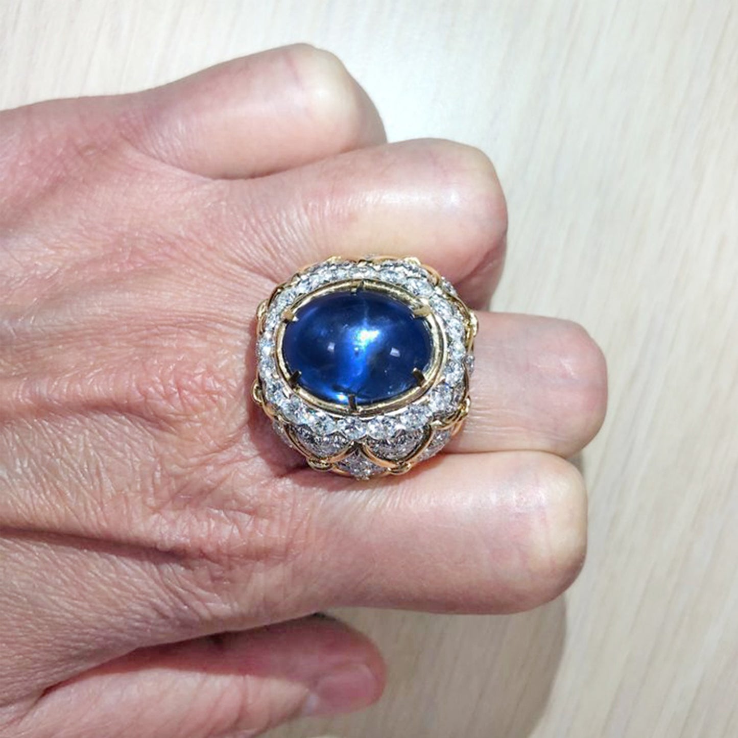 DAVID WEBB Diamond, Star Sapphire Ring