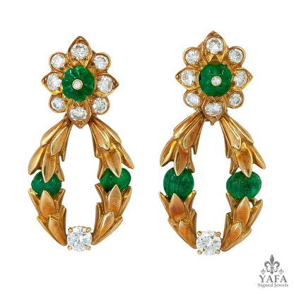 VAN CLEEF & ARPELS Diamond, Emerald Earrings