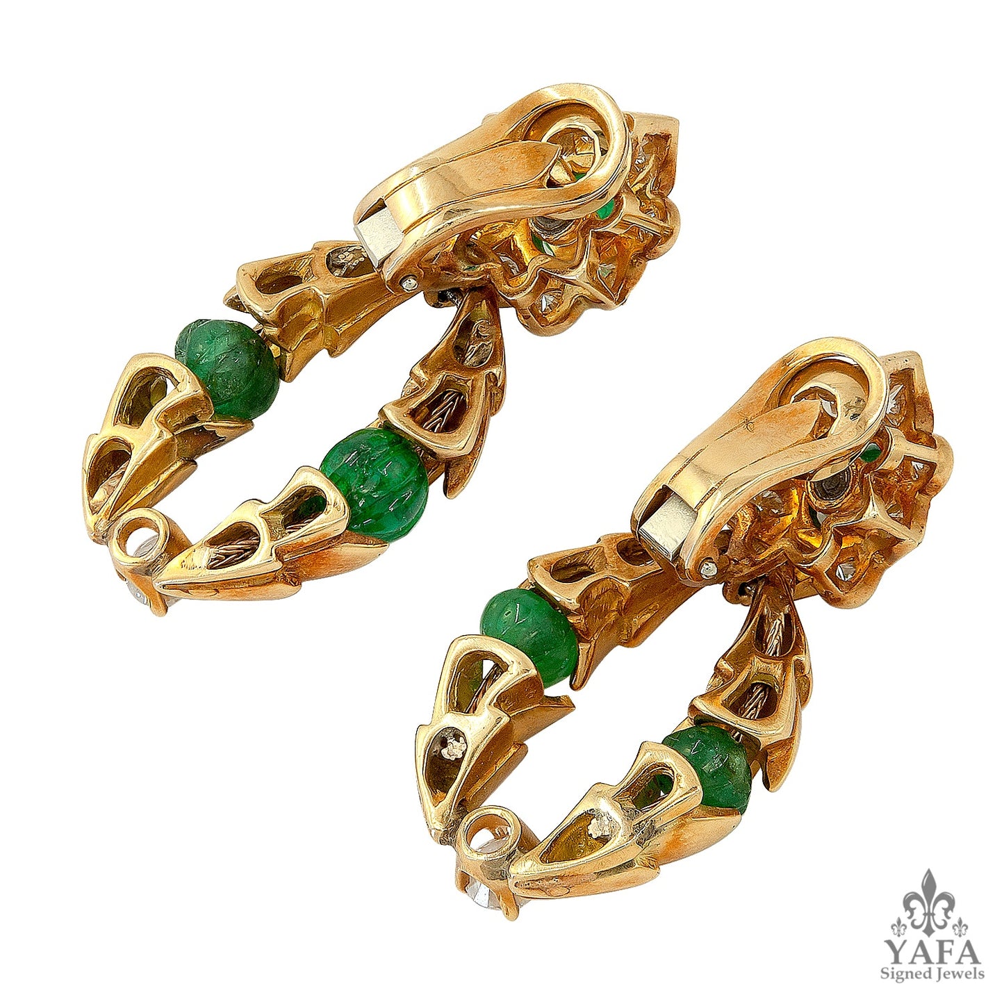 VAN CLEEF & ARPELS Diamond, Emerald Earrings