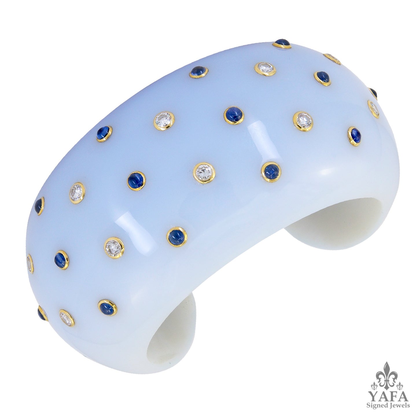 VERDURA Diamond Sapphire Cuff Bracelets