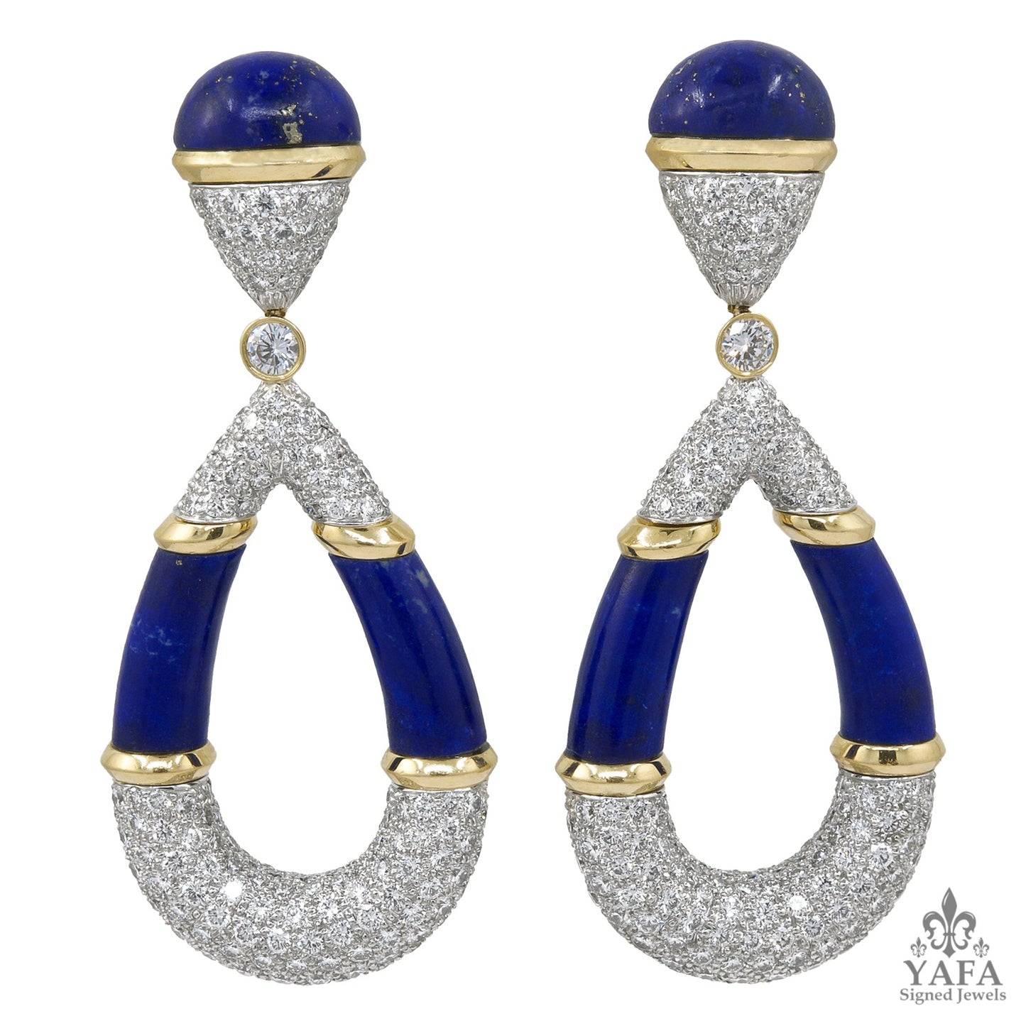 DAVID WEBB Diamond, Lapis Lazuli Earrings