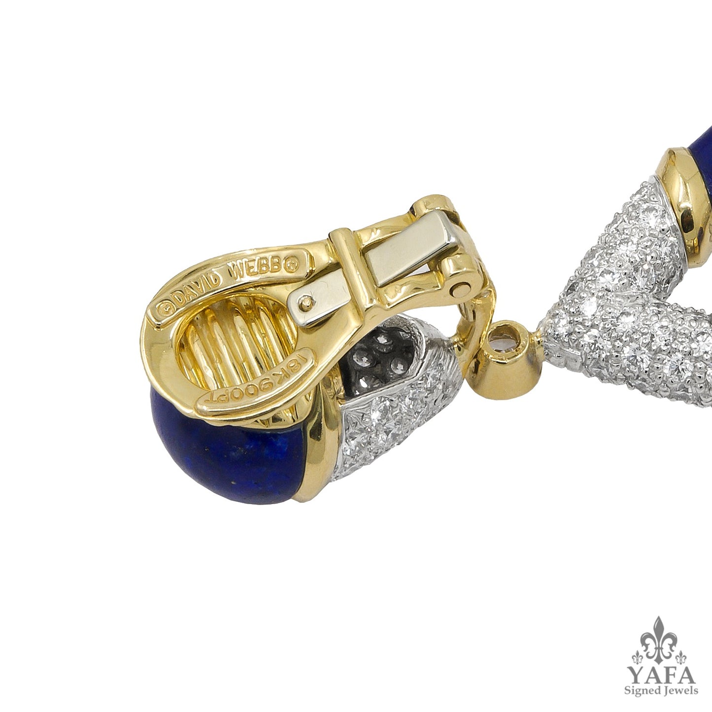 DAVID WEBB Diamond, Lapis Lazuli Earrings