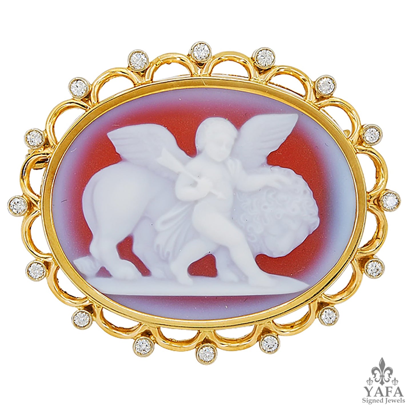 NARDI Love Conquers All Cameo Brooch