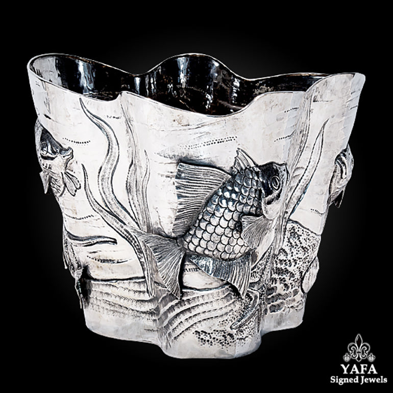 BUCCELLATI Silver Sea Motif Champagne Bucket