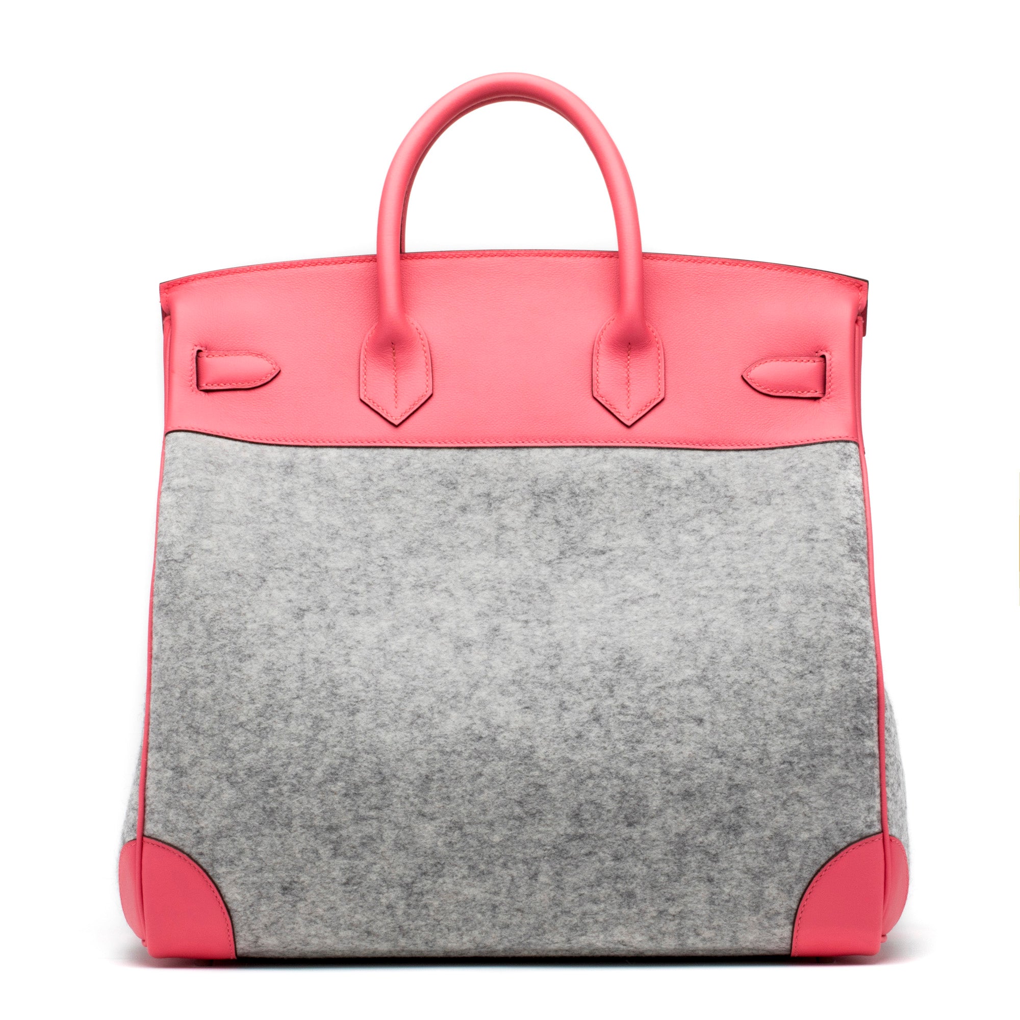 HERMES Rose Azalee and Gris Clair Wool Birkin 40cm