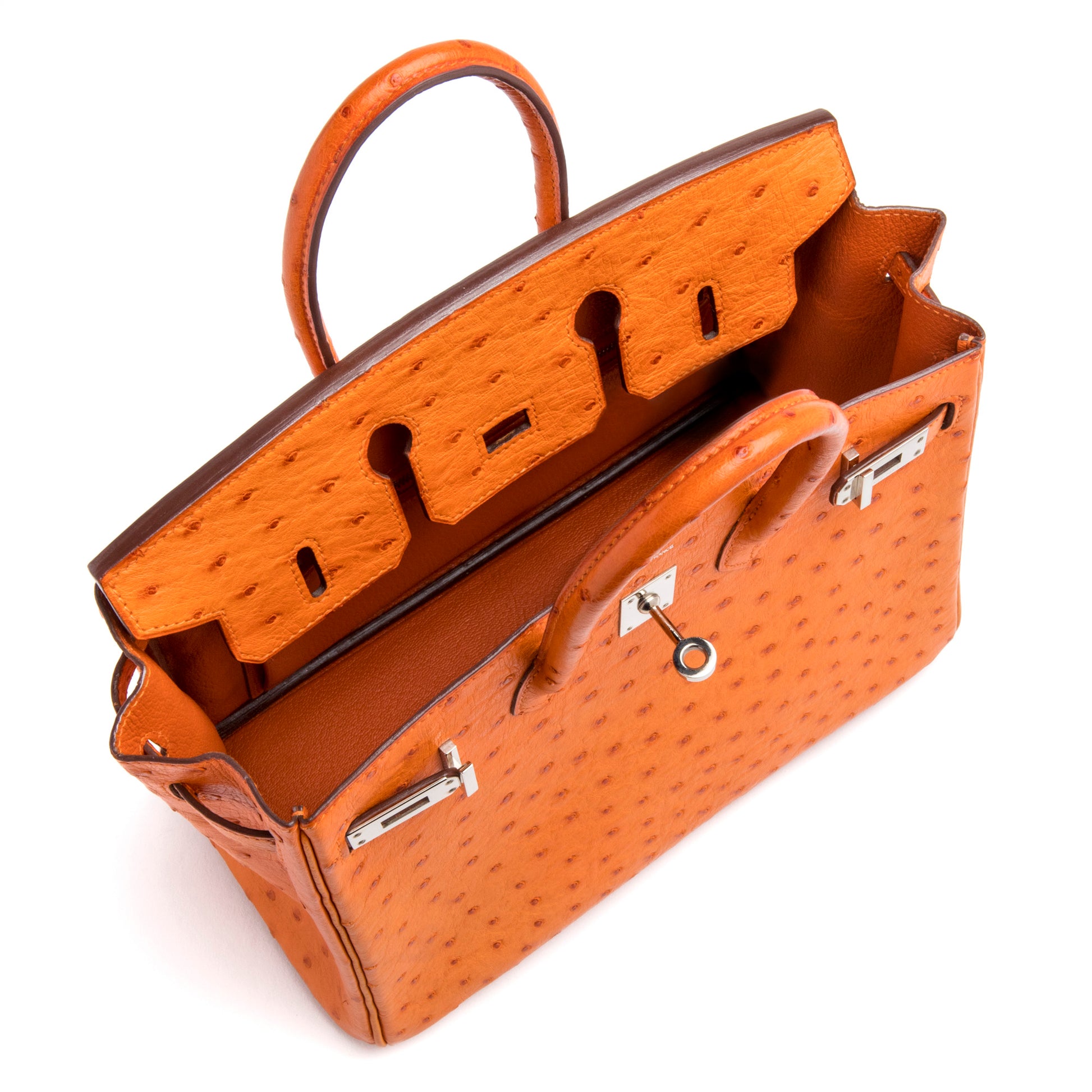 Hermès Birkin 25 Ostrich Tangerine Orange Palladium – ZAK BAGS ©️