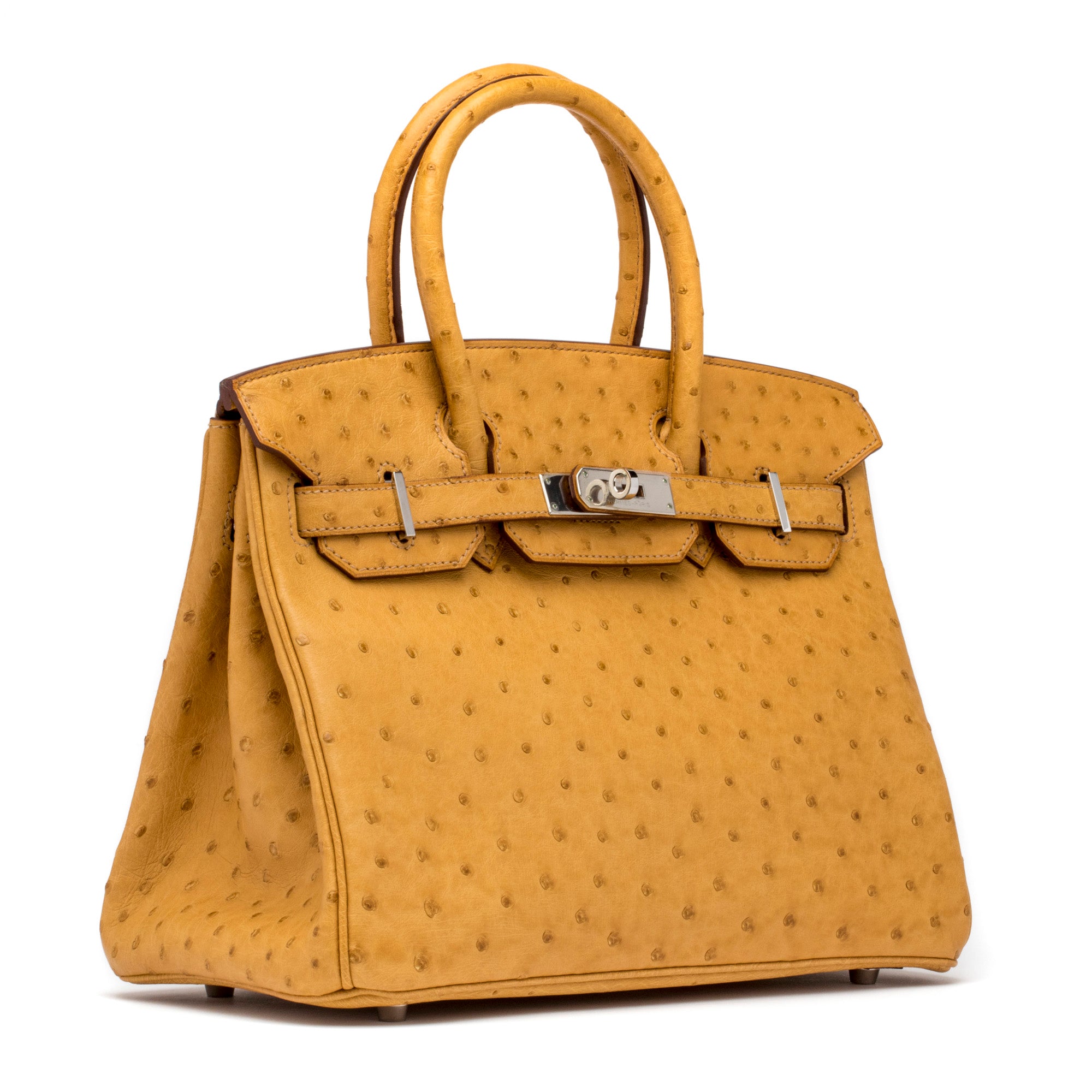 HERMES Biscuit Ostrich Birkin 30cm Yafa Signed Jewels