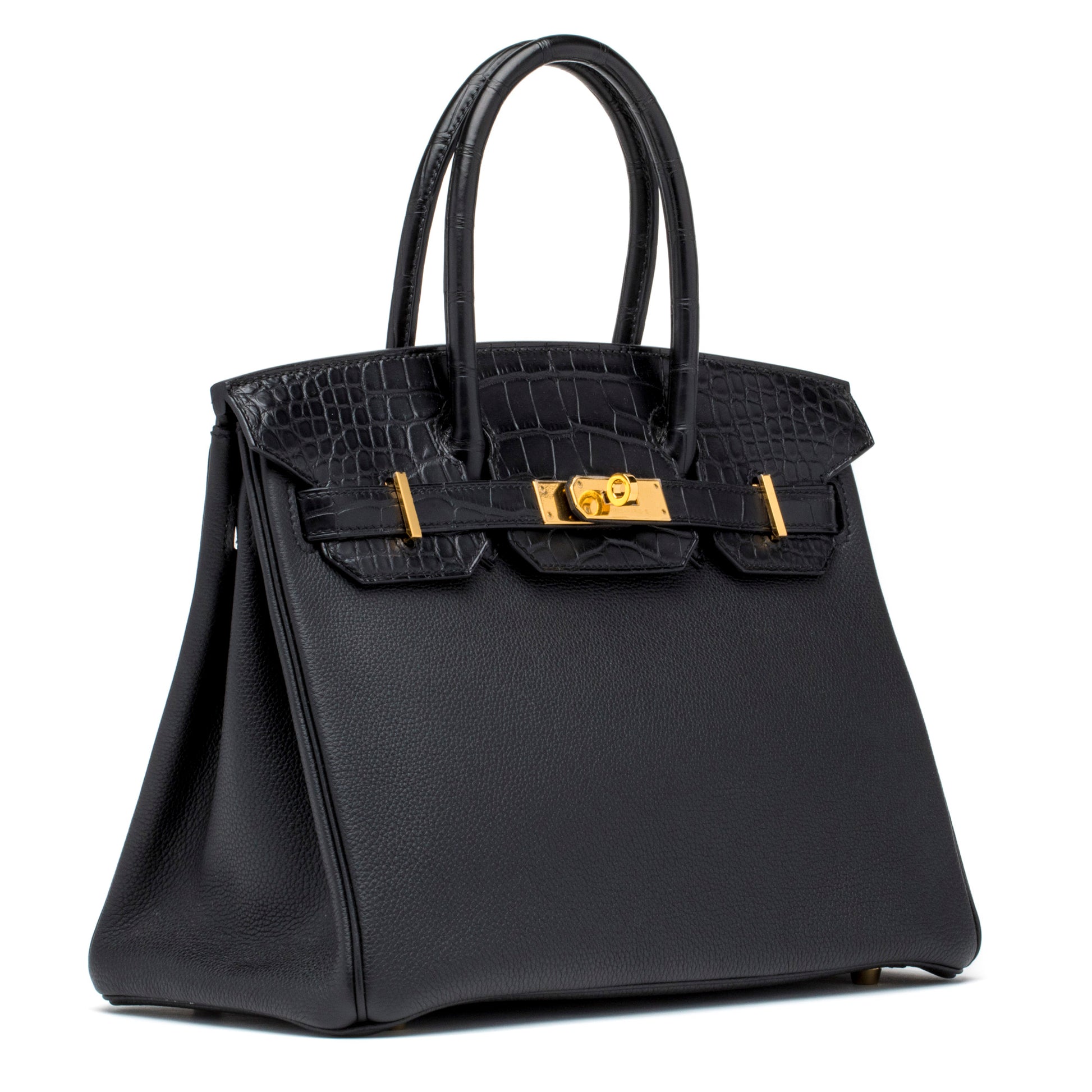 Hermes Black Noir Togo Gold Hardware Birkin 25 Handbag Bag Tote